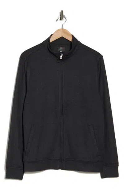 Greg Norman Lab Knit Zip Jacket In Black Heather