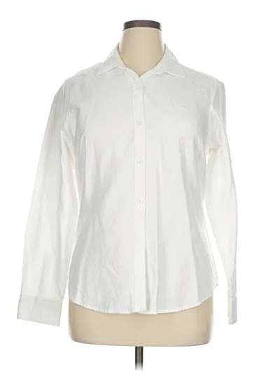 Pre-owned Greg Norman Long Sleeve Button Down Shirt In White