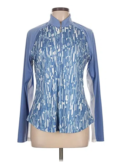 Pre-owned Greg Norman Long Sleeve Polo Shirt In Blue