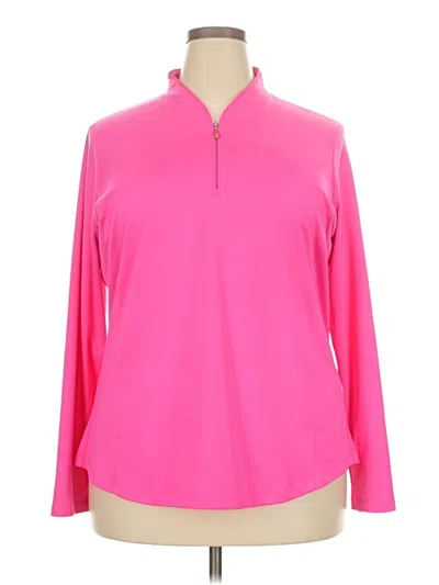 Pre-owned Greg Norman Long Sleeve Polo Shirt In Pink