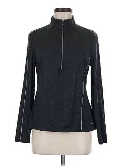 Pre-owned Greg Norman Long Sleeve Top Black Turtleneck Tops
