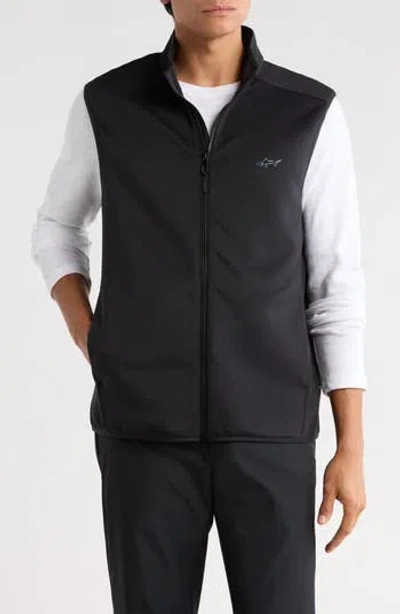 Greg Norman Ottoman Panel Golf Vest In Black