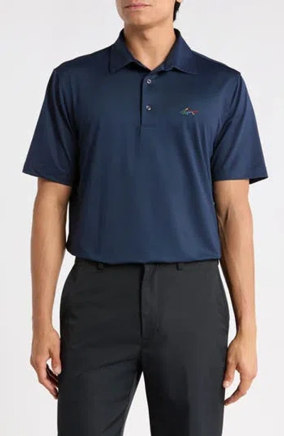 Greg Norman Oyster Pique Performance Polo In Blue