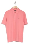 Greg Norman Oyster Piqué Performance Polo In Coral Sea