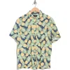 Greg Norman Pineapple Print Short Sleeve Seersucker Button-up Golf Shirt