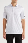 Greg Norman Rye Grass Print Golf Polo In White