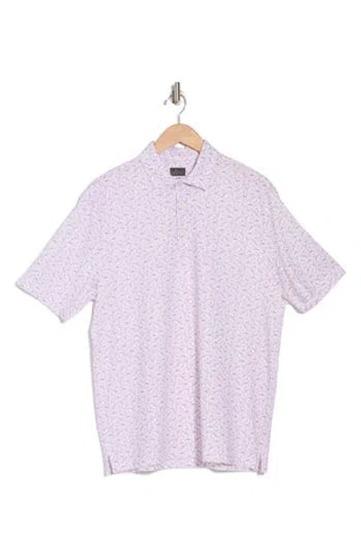 Greg Norman Shark Print Performance Stretch Golf Polo In White/garnet | ModeSens