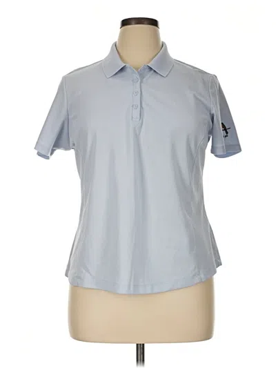 Pre-owned Greg Norman Short Sleeve Blouse In Blue