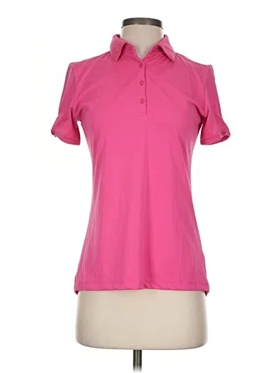 Pre-owned Greg Norman Short Sleeve Blouse In Pink