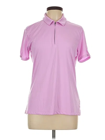 Pre-owned Greg Norman Short Sleeve Blouse In Pink