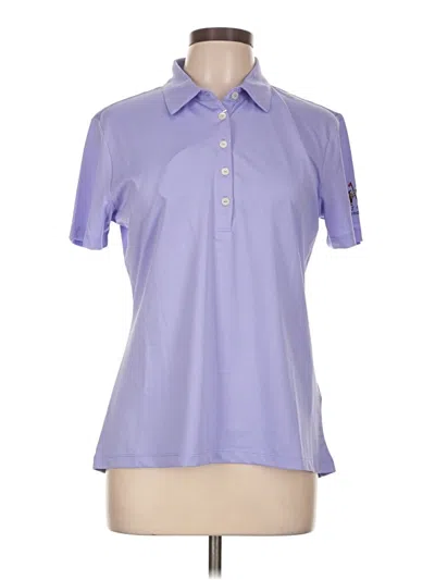 Pre-owned Greg Norman Short Sleeve Blouse In Purple