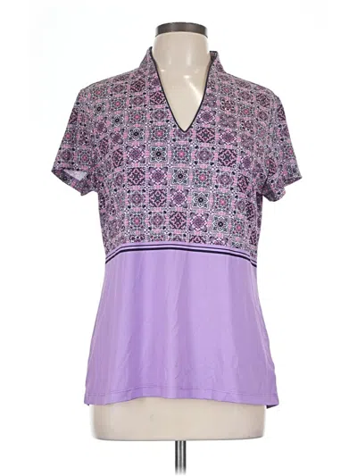 Pre-owned Greg Norman Short Sleeve Blouse In Purple