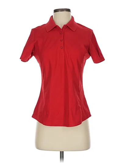 Pre-owned Greg Norman Short Sleeve Blouse In Red