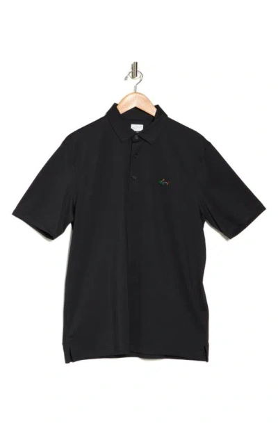 Greg Norman Short Sleeve Pique Polo In Black