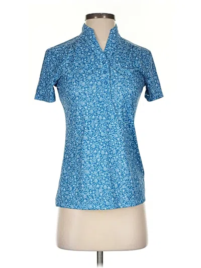 Pre-owned Greg Norman Short Sleeve Polo Shirt In Blue
