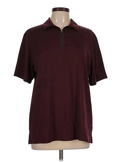 Pre-owned Greg Norman Short Sleeve Polo Shirt In Burgundy