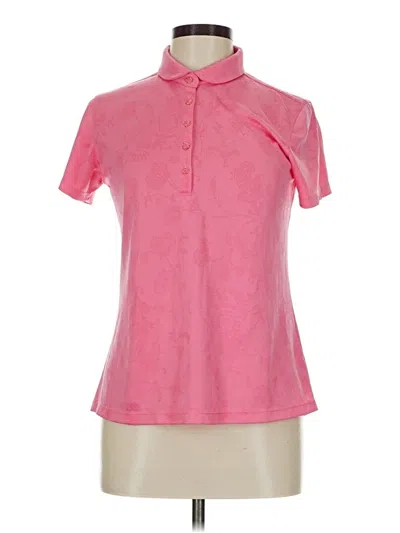 Pre-owned Greg Norman Short Sleeve Polo Shirt In Pink