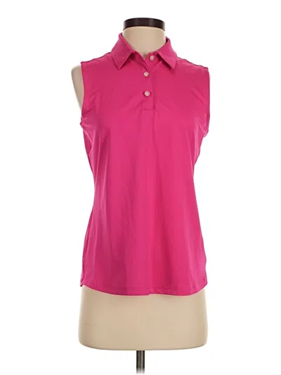 Pre-owned Greg Norman Short Sleeve Polo Shirt In Pink