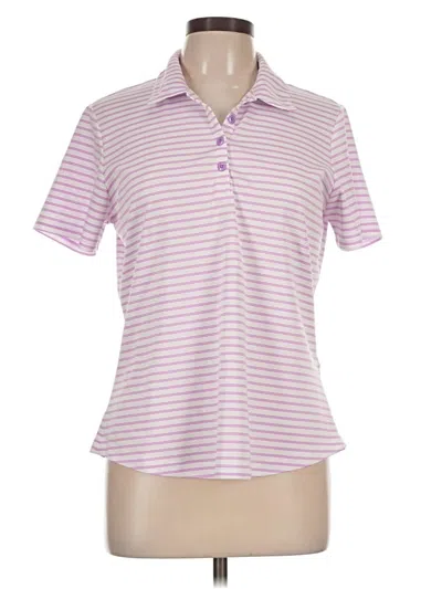 Pre-owned Greg Norman Short Sleeve Top Pink Collared Neckline Tops