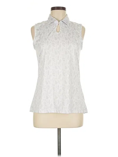 Pre-owned Greg Norman Sleeveless Blouse In White