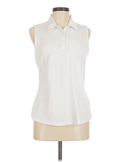 Pre-owned Greg Norman Sleeveless Button Down Shirt In White