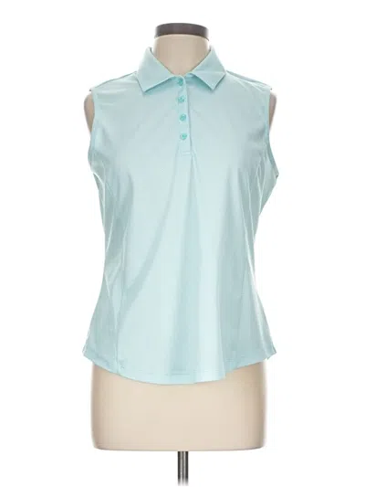 Pre-owned Greg Norman Sleeveless Polo Shirt In Blue