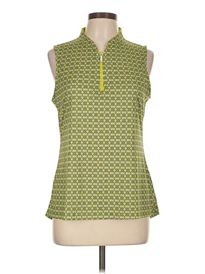 Pre-owned Greg Norman Sleeveless Polo Shirt In Green