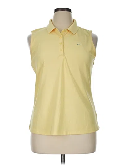 Pre-owned Greg Norman Sleeveless Polo Shirt In Yellow
