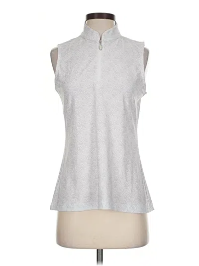 Pre-owned Greg Norman Sleeveless Top Silver Halter Neckline Tops