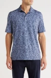 Greg Norman Solitaire Print Golf Polo In Blue