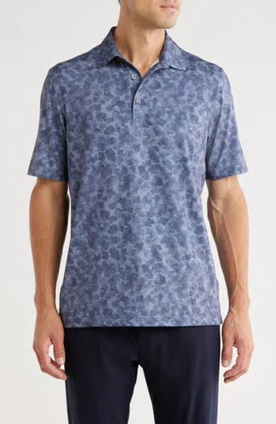 Greg Norman Solitaire Print Golf Polo In Blue
