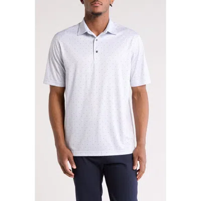 Greg Norman Starbeam Print Polo In Silvermoon