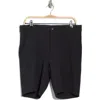 Greg Norman Stripe Stretch Seersucker Shorts In Black