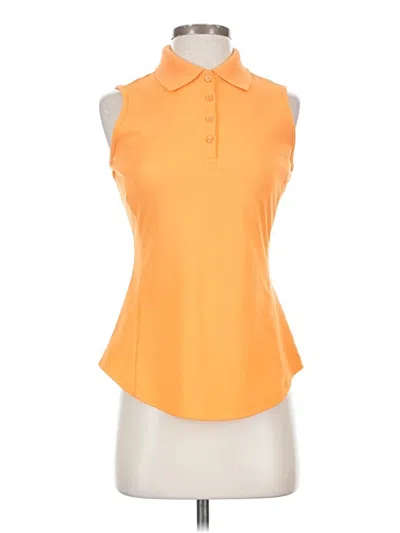 Pre-owned Greg Norman Tank Top Orange Halter Neckline Tops