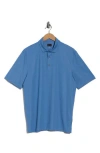 Greg Norman Tournament Textured Solid Knit Polo In Blue