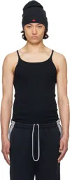 Greg Ross Black Ribbed Tank Top In Black