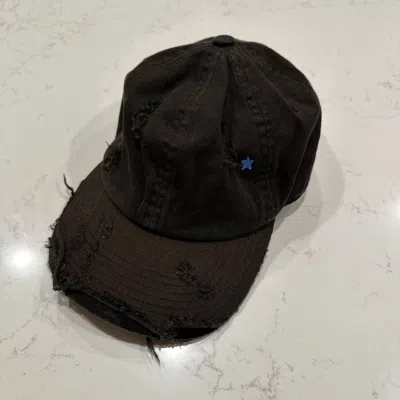 Pre-owned Greg Ross Distressed Star Cap In Black