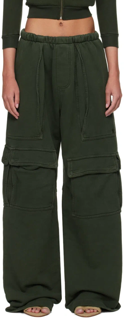 Greg Ross Khaki Cargo Lounge Pants In Army Green