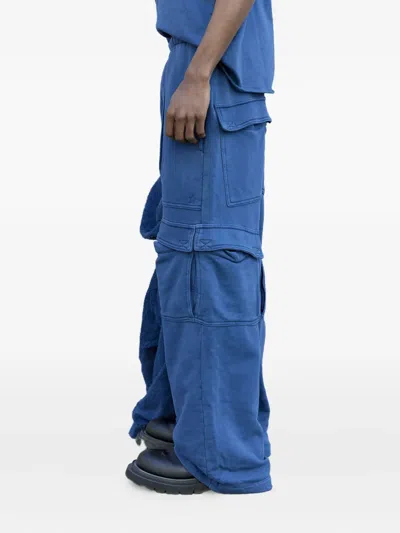 Greg Ross Multi-pocket Elasticated-waistband Track Pants In Blue