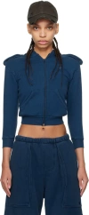 Greg Ross Navy Shrunken Military Hoodie In Navy