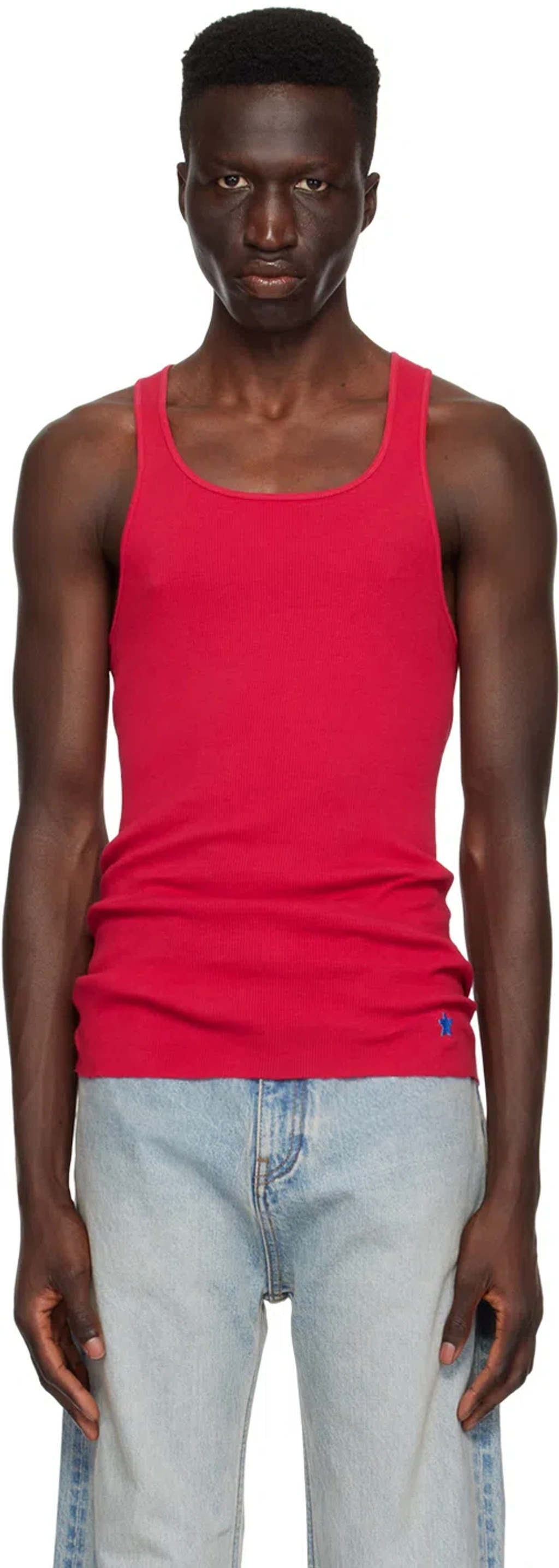 Greg Ross Red Raw Edge Tank Top | ModeSens