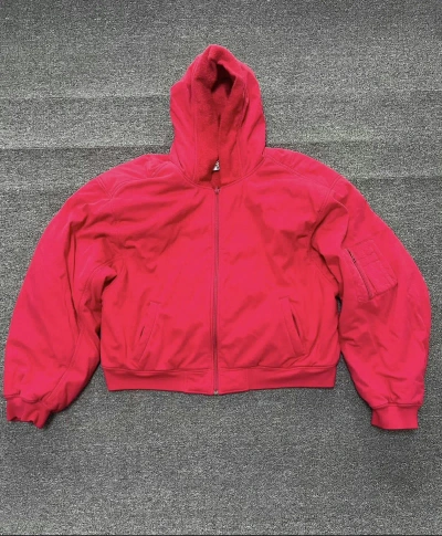 Pre-owned Greg Ross Red Towel Hoodie Oversized Bomber