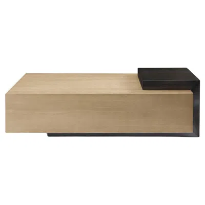 Pre-owned Greg Sheres Modern Oak And Bronze Cocktail Table Designed By ; "cadiz". In Stock In Brown