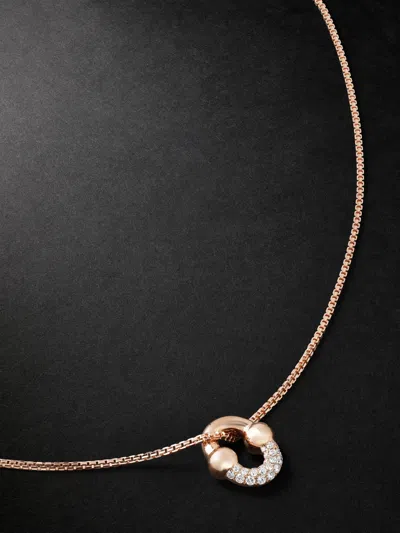 Greg Yuna Umlaut 18-karat Rose Gold Diamond Chain Necklace
