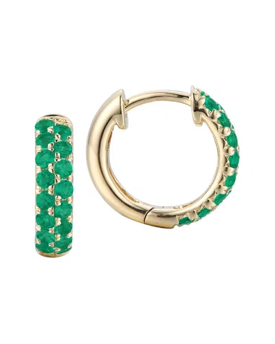 Gregg Ruth 14k 0.48 Ct. Tw. Emerald Huggie Earring In Gold