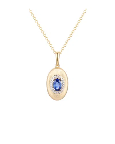 Gregg Ruth 14k 0.49 Ct. Tw. Diamond & Blue Sapphire Pendant In Gold