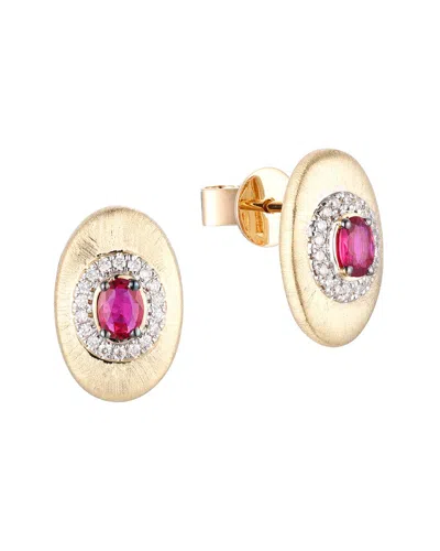 Gregg Ruth 14k 0.49 Ct. Tw. Diamond & Ruby Earring In No Color