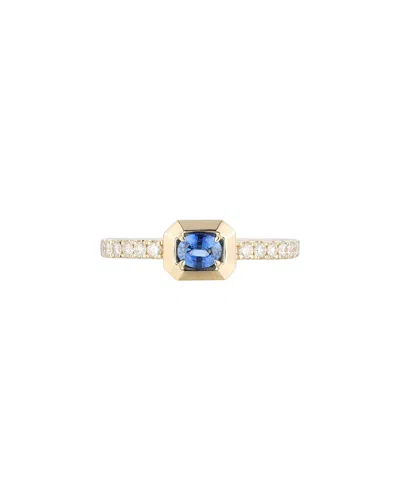 Gregg Ruth 14k 0.55 Ct. Tw. Diamond & Blue Sapphire Ring In Gold