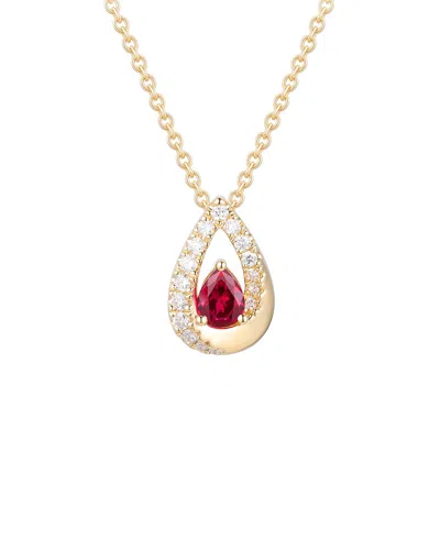 Gregg Ruth 14k 0.55 Ct. Tw. Diamond & Ruby Pendant In Gold