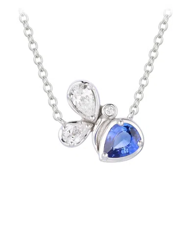 Gregg Ruth 14k 0.58 Ct. Tw. Diamond & Blue Sapphire Pendant In No Color